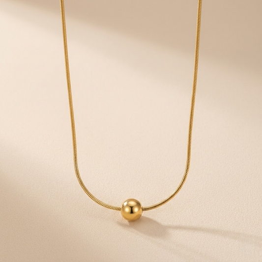 Golden Sphere Pendant Necklace – Anti Tarnish