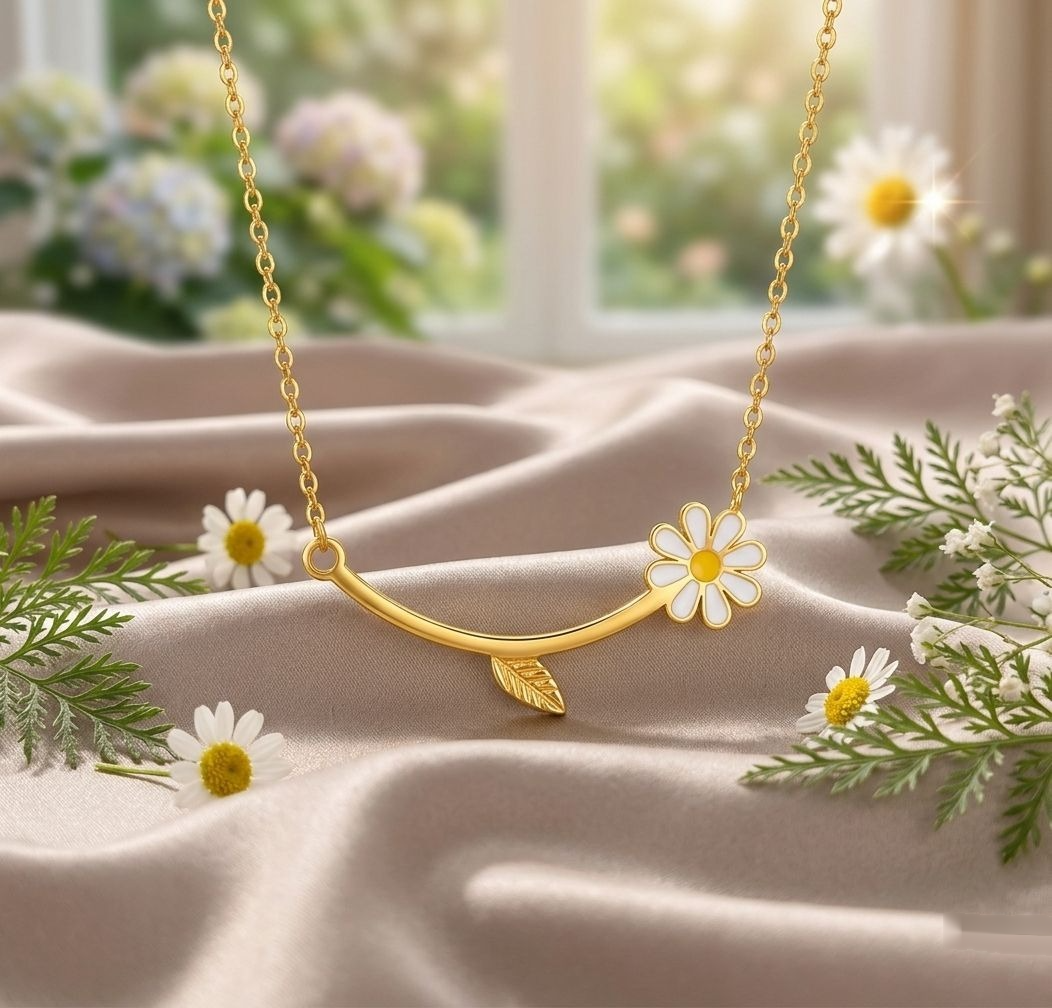 The Blooming Daisy Minimalist Anti-Tarnish Necklace – Gold-Tone