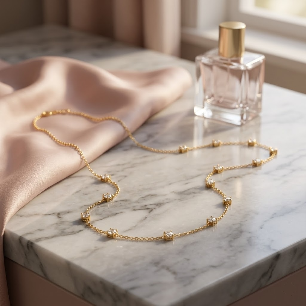 The Celestial Station Sparkle Necklace – Gold-Tone