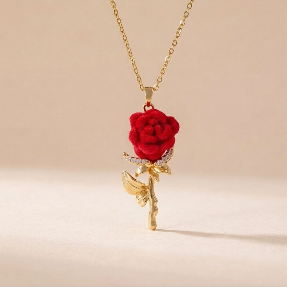 The Velvet Rose Enchantment Anti-Tarnish Necklace – Gold-Tone