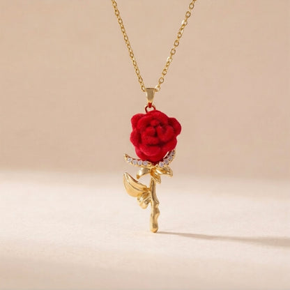 The Velvet Rose Enchantment Anti-Tarnish Necklace – Gold-Tone