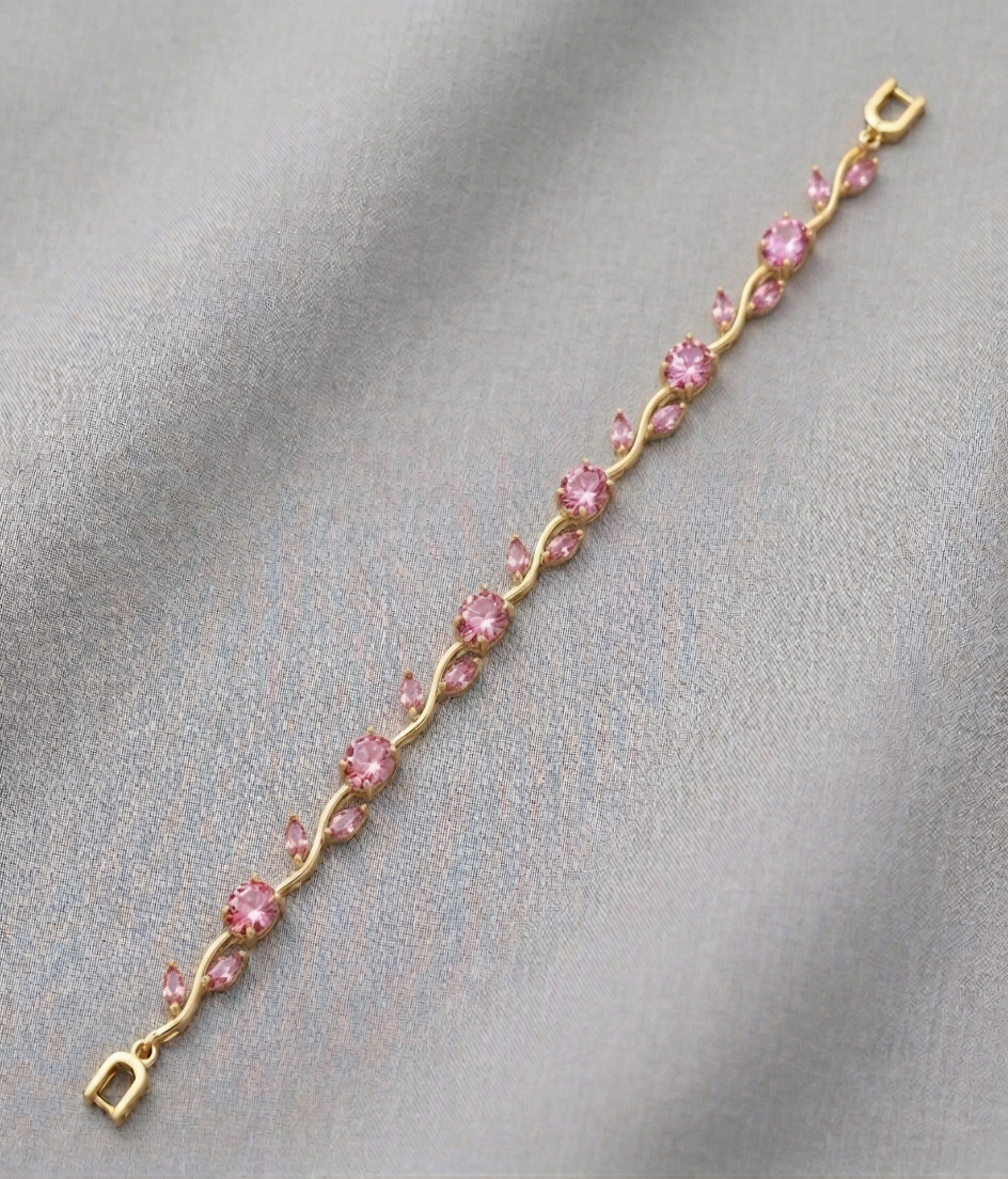 The Enchanted Tulip Floral Vine Bracelet – Gold-Tone