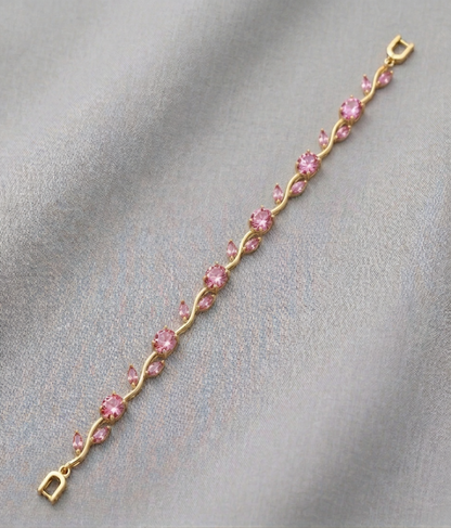 The Enchanted Tulip Floral Vine Bracelet – Gold-Tone