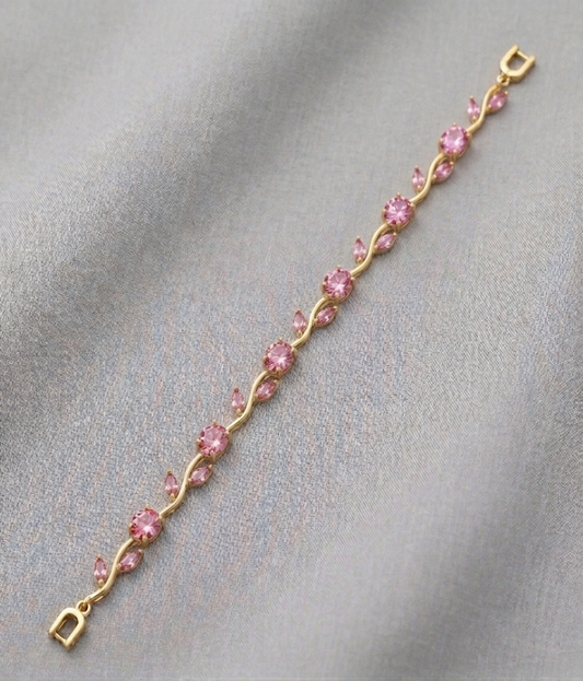 The Enchanted Tulip Floral Vine Bracelet – Gold-Tone