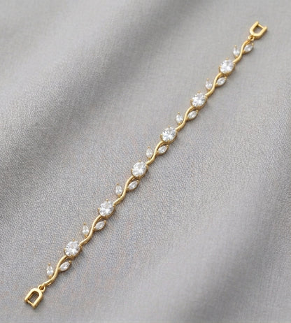 The Enchanted Tulip Floral Vine Bracelet – Gold-Tone