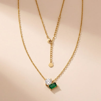 Emerald Duo Necklace – Anti Tarnish Necklace