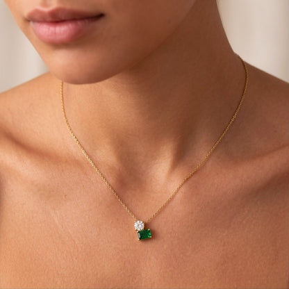 Emerald Duo Necklace – Anti Tarnish Necklace