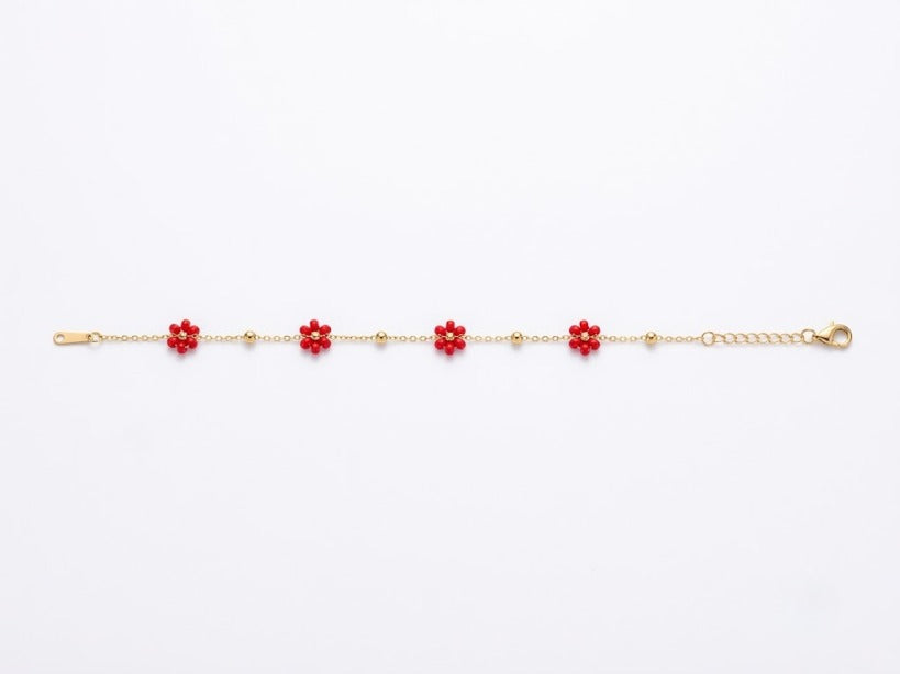 Ruby Bloom Bracelet – Anti Tarnish Floral Bracelet