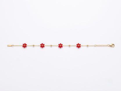 Ruby Bloom Bracelet – Anti Tarnish Floral Bracelet