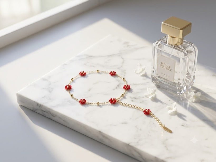 Ruby Bloom Bracelet – Anti Tarnish Floral Bracelet