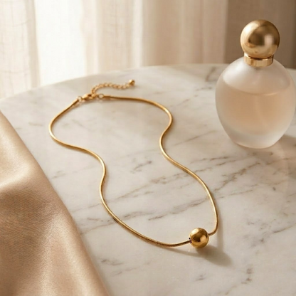 Golden Sphere Pendant Necklace – Anti Tarnish