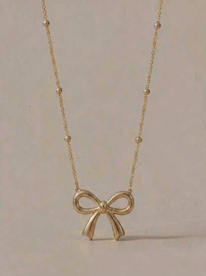 The Aurora Anti-Tarnish Bow Necklace