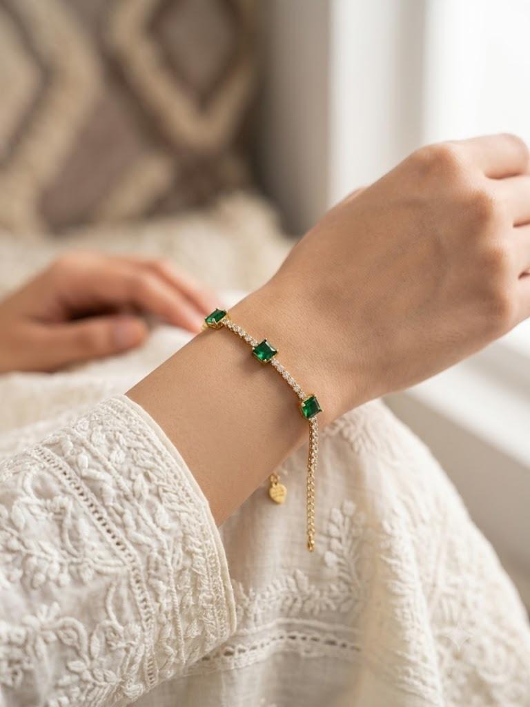 Yasrab – Emerald Queen Tennis Bracelet