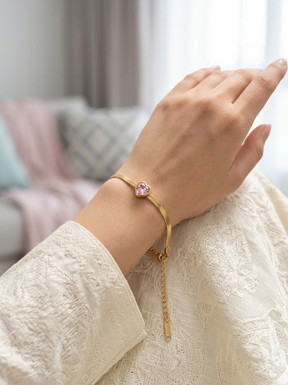 Blush Heart Bracelet – Anti Tarnish Bracelet