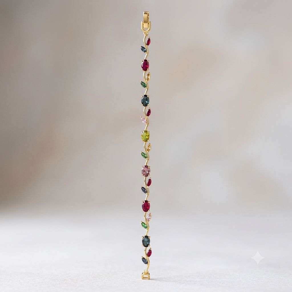 The Enchanted Tulip Floral Vine Bracelet – Gold-Tone