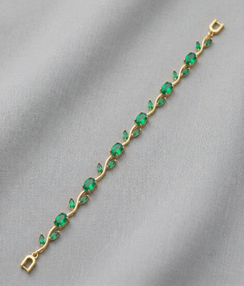 The Enchanted Tulip Floral Vine Bracelet – Gold-Tone