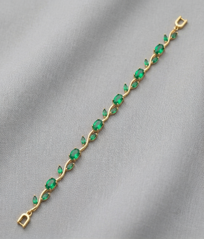 The Enchanted Tulip Floral Vine Bracelet – Gold-Tone
