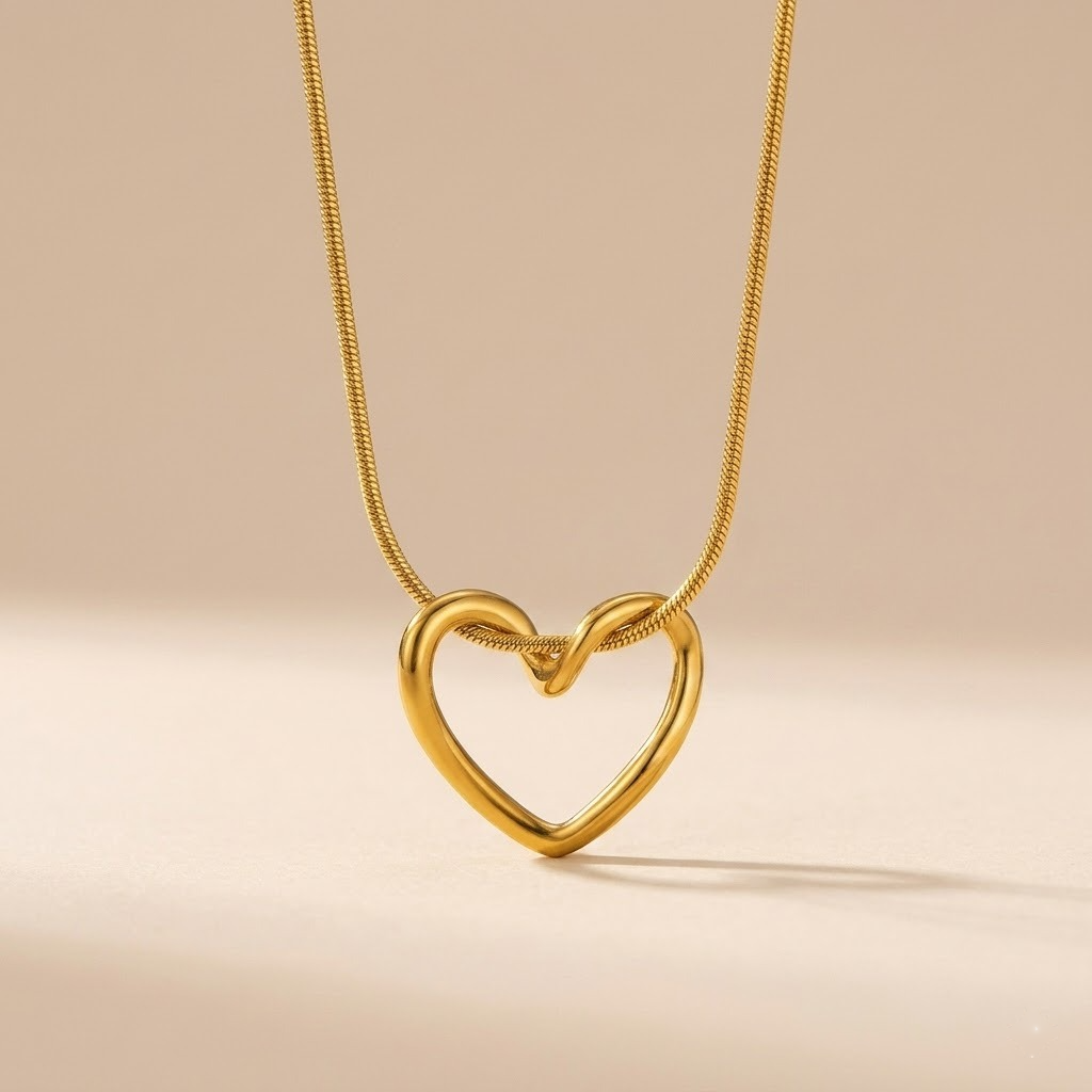 Yasrab Minimalist Heart Snake Chain – 100% Non-Tarnish & Hypoallergenic Necklace for Women