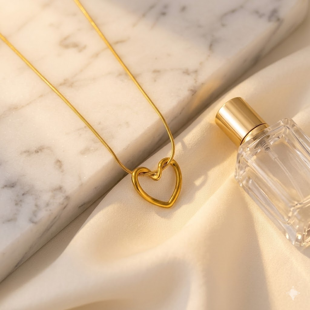 Yasrab Minimalist Heart Snake Chain – 100% Non-Tarnish & Hypoallergenic Necklace for Women