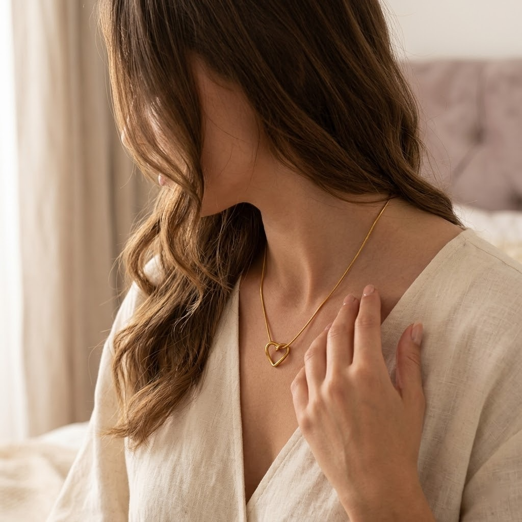 Yasrab Minimalist Heart Snake Chain – 100% Non-Tarnish & Hypoallergenic Necklace for Women