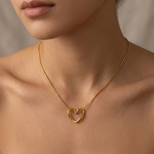 Yasrab Minimalist Heart Snake Chain – 100% Non-Tarnish & Hypoallergenic Necklace for Women