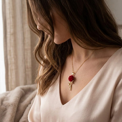 The Velvet Rose Enchantment Anti-Tarnish Necklace – Gold-Tone
