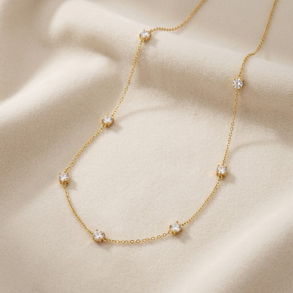 The Celestial Station Sparkle Necklace – Gold-Tone