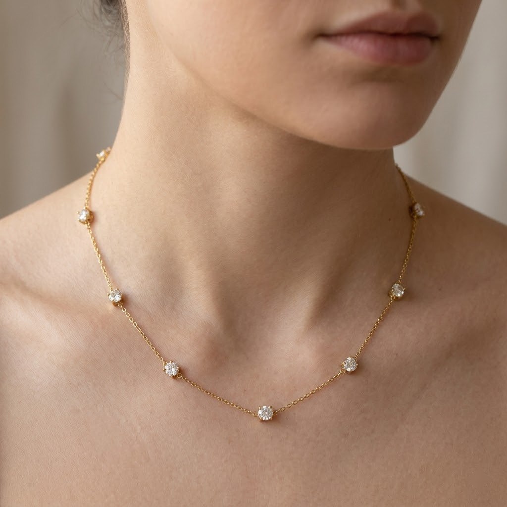 The Celestial Station Sparkle Necklace – Gold-Tone