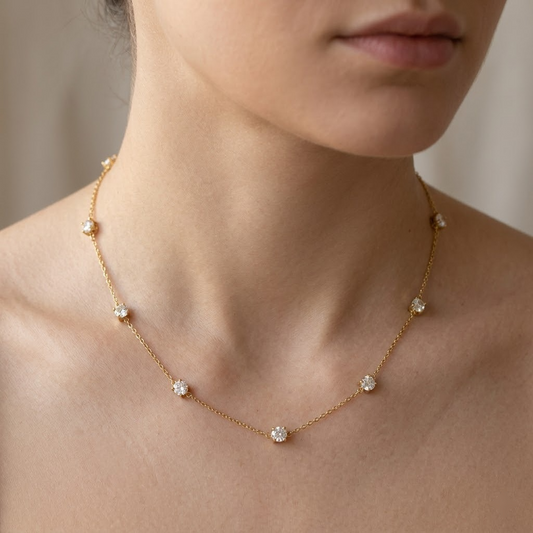The Celestial Station Sparkle Necklace – Gold-Tone