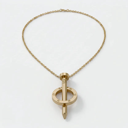 Premium Anti-Tarnish Gold Nail & Ring Pendant Necklace – Signature Luxury Design
