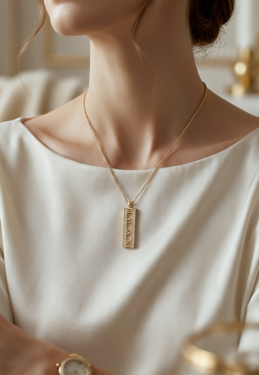 Yasrab Roman Empress Pavé Pendant – 18K Gold Plated Anti-Tarnish Necklace