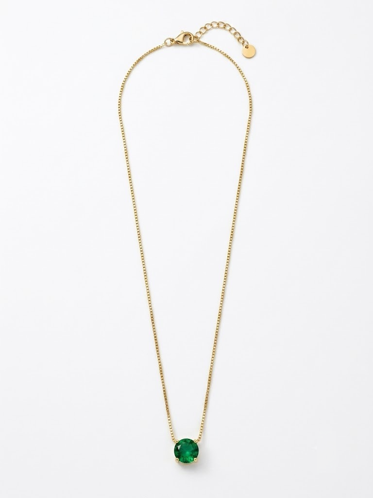 Emerald Glow Necklace – Anti Tarnish Pendant Necklace