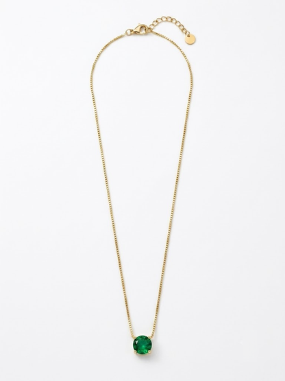 Emerald Glow Necklace – Anti Tarnish Pendant Necklace