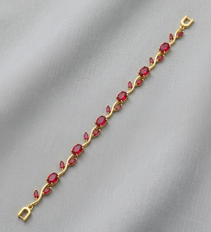 The Enchanted Tulip Floral Vine Bracelet – Gold-Tone